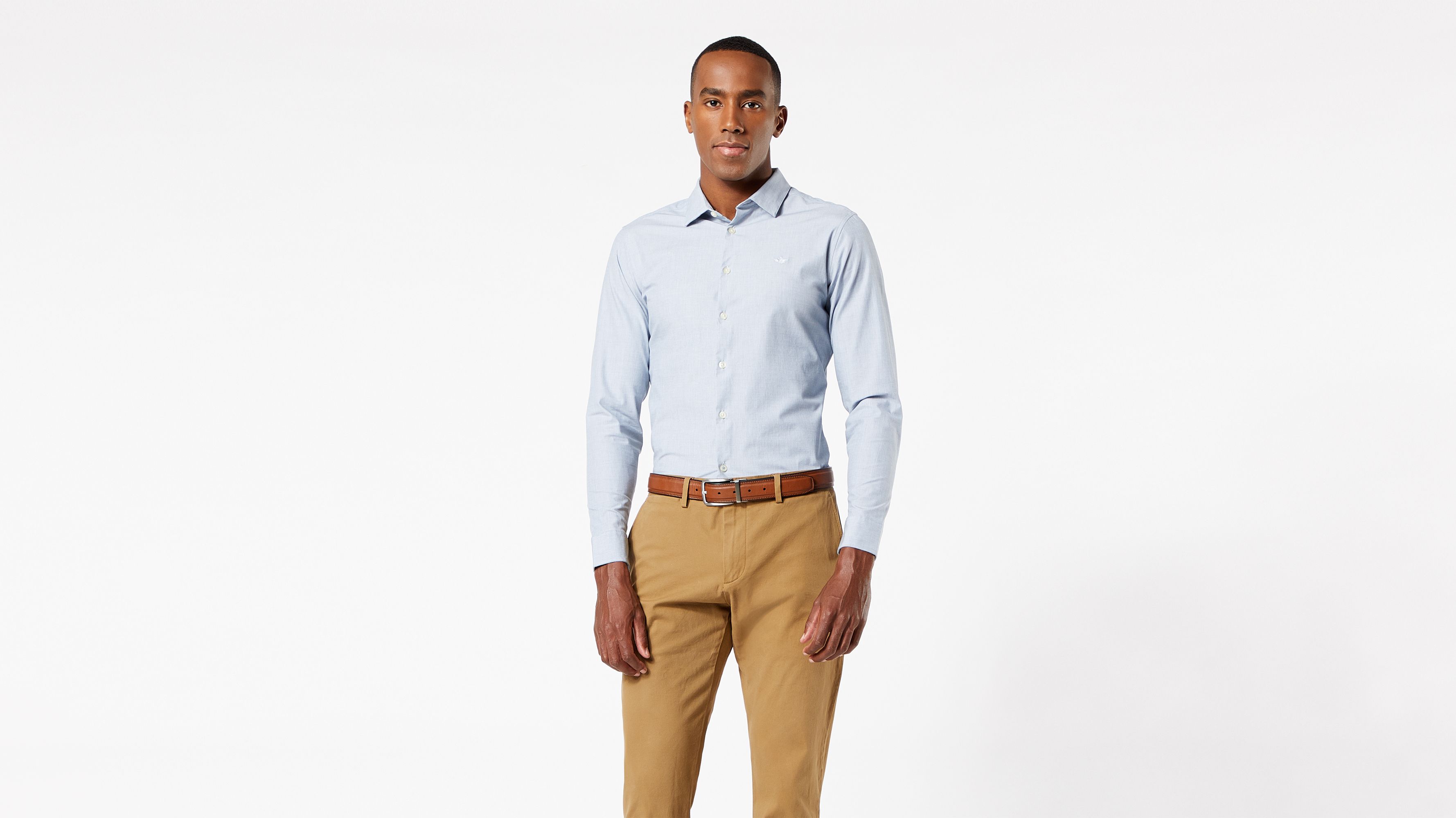 Slim Fit 2 Button Collar Erkek Gömlek