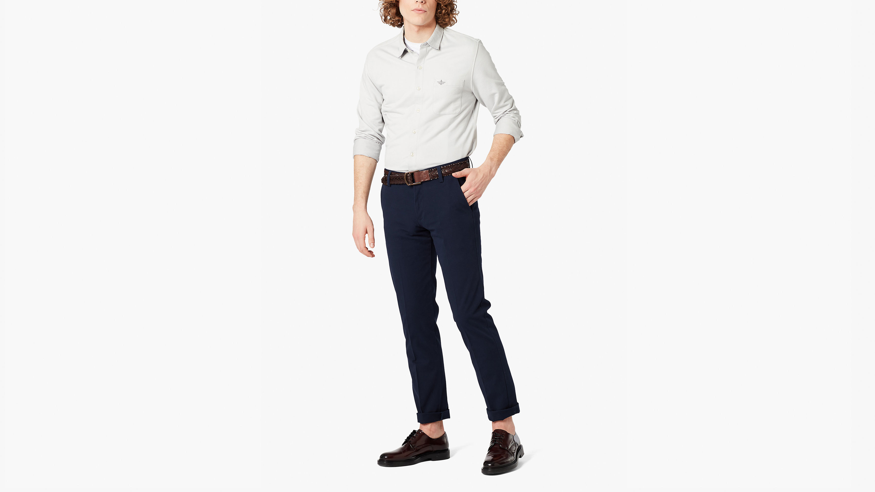Dockers Workday Khaki, Slim Tapered Fit Navy. 1