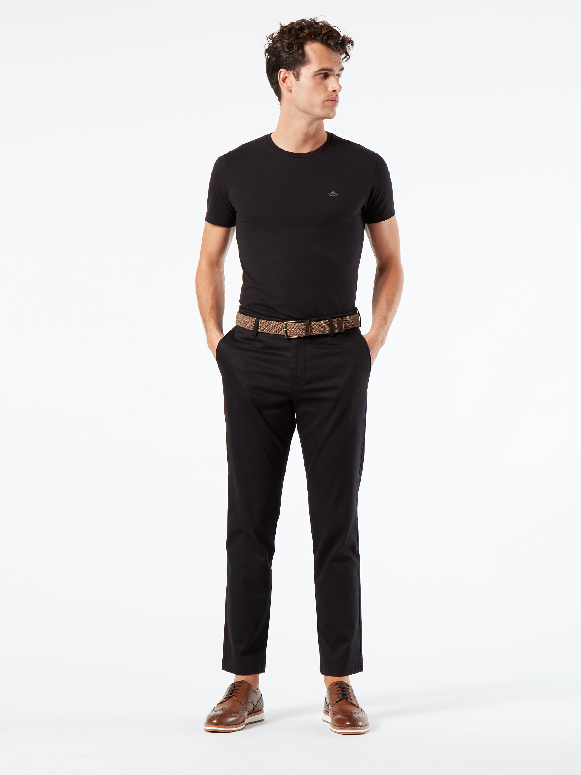 Signature Creaseless Siyah Slim Fit Pantolon