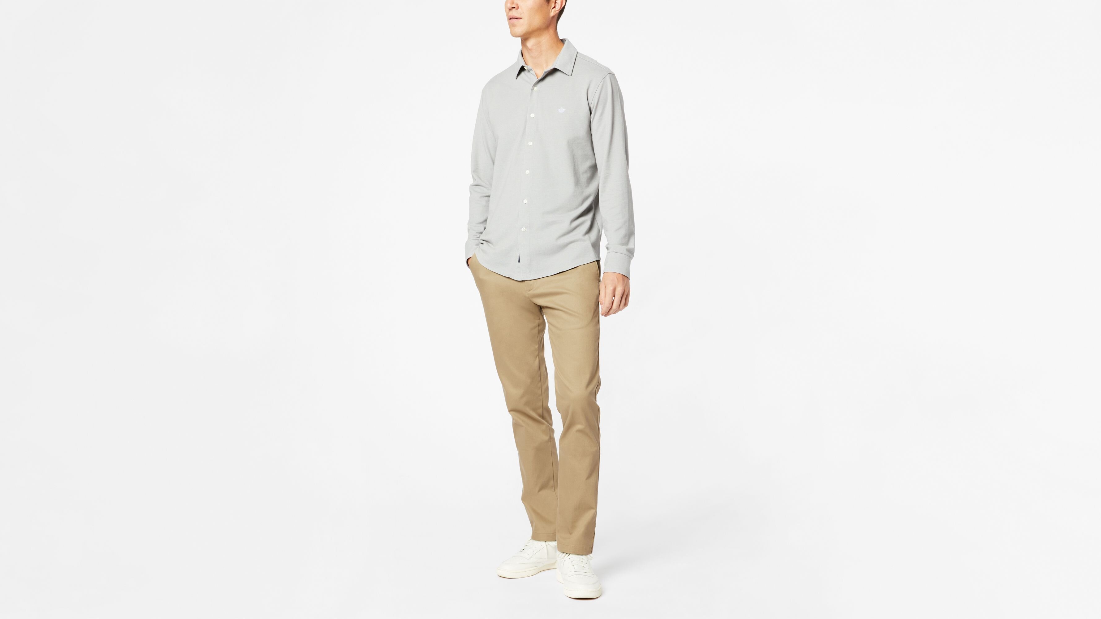 Signature Creaseless Bej Slim Fit Pantolon