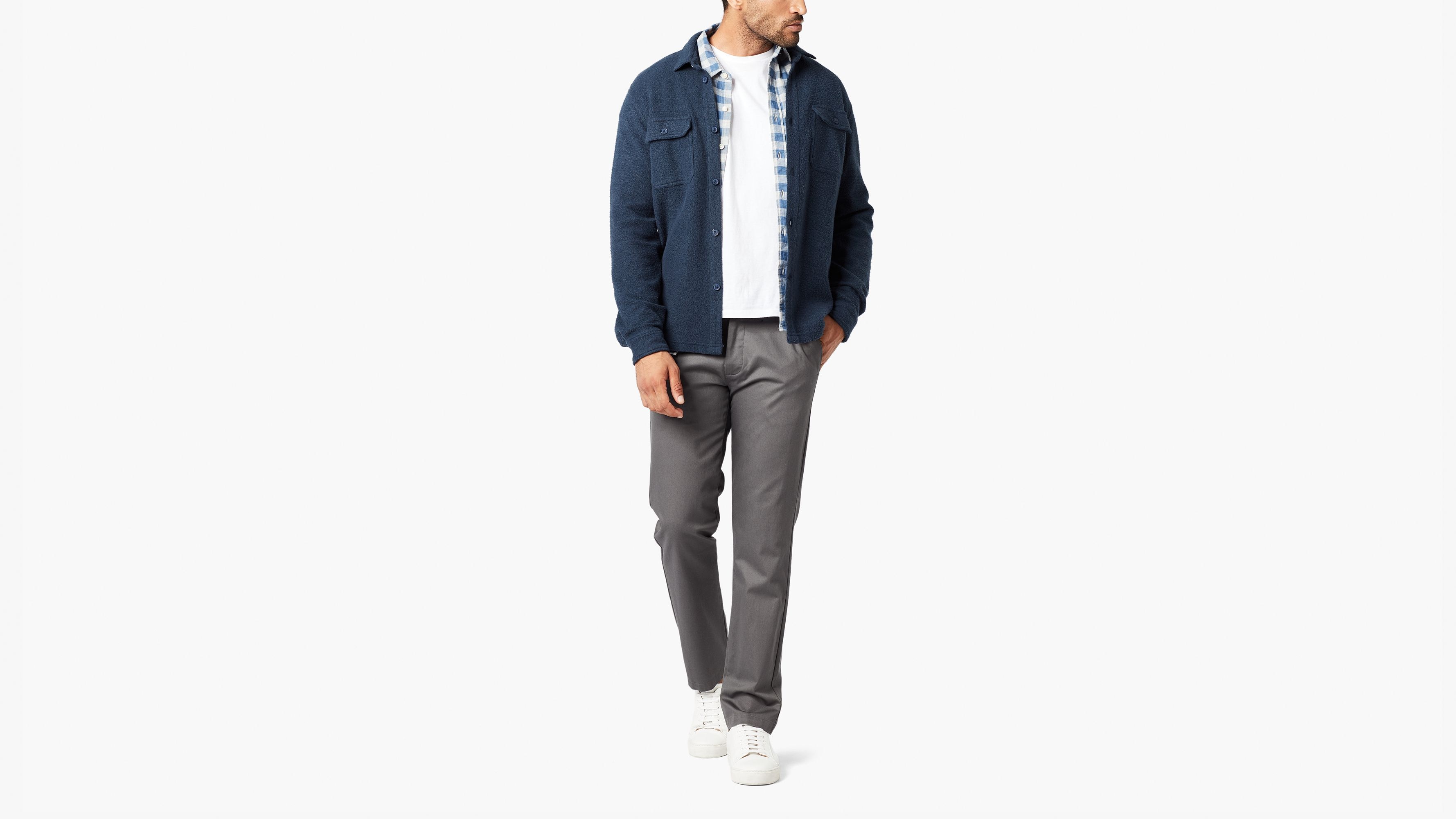 Signature Creaseless Gri Slim Fit Pantolon