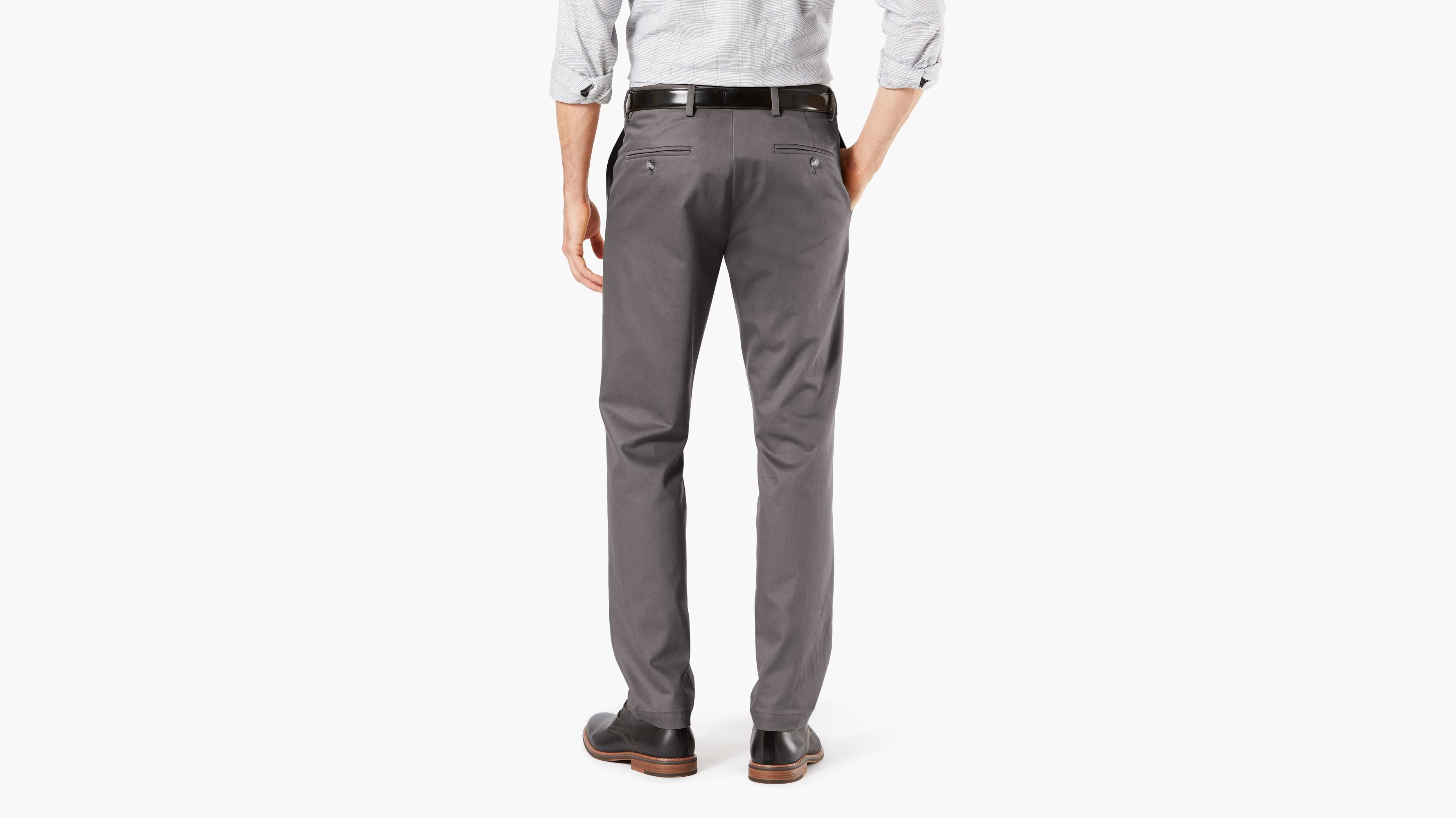 Signature Creaseless Gri Slim Fit Pantolon