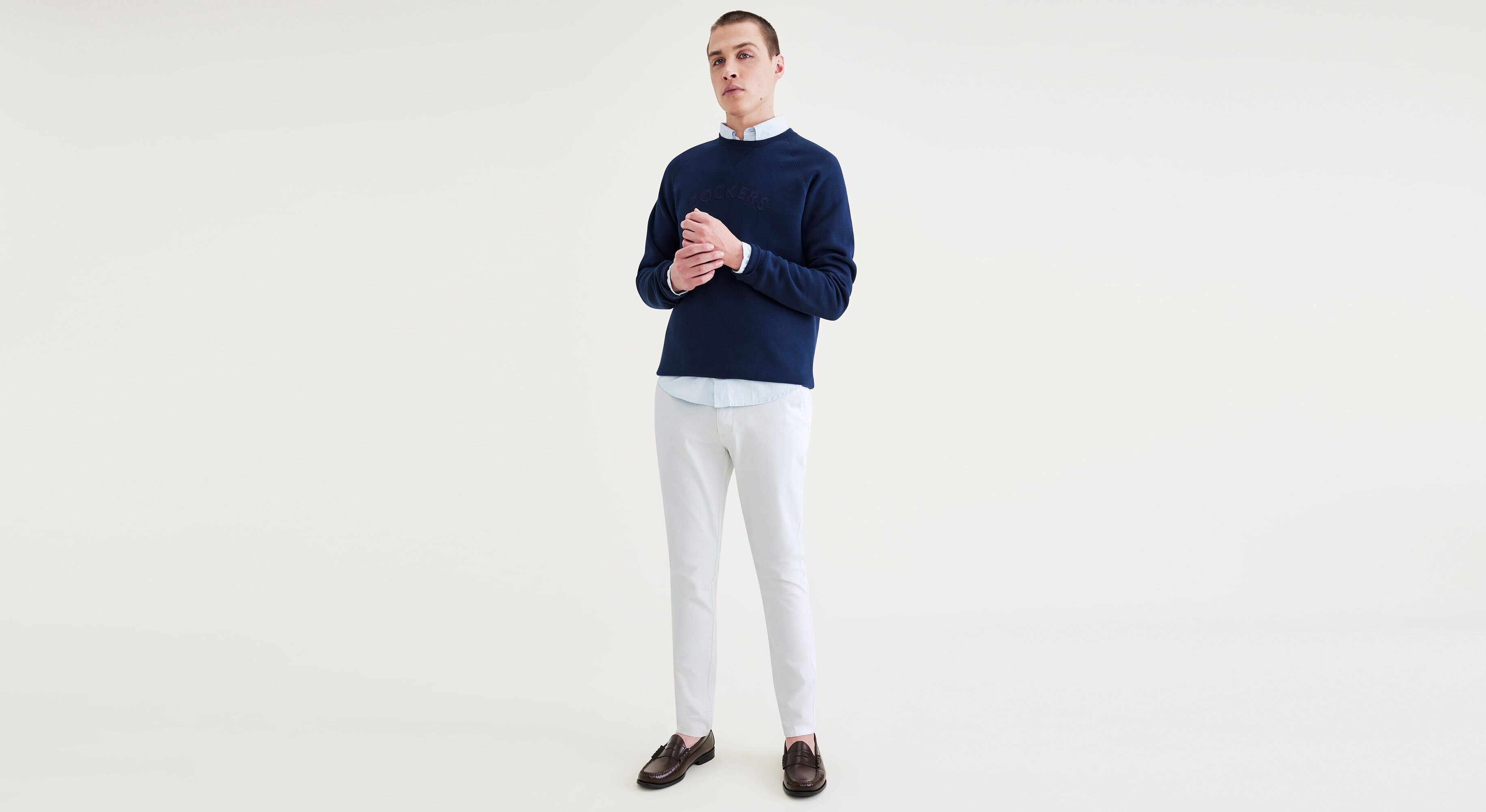 Smart 360 Flex Beyaz Ultimate Skinny Fit Chino Pantolon