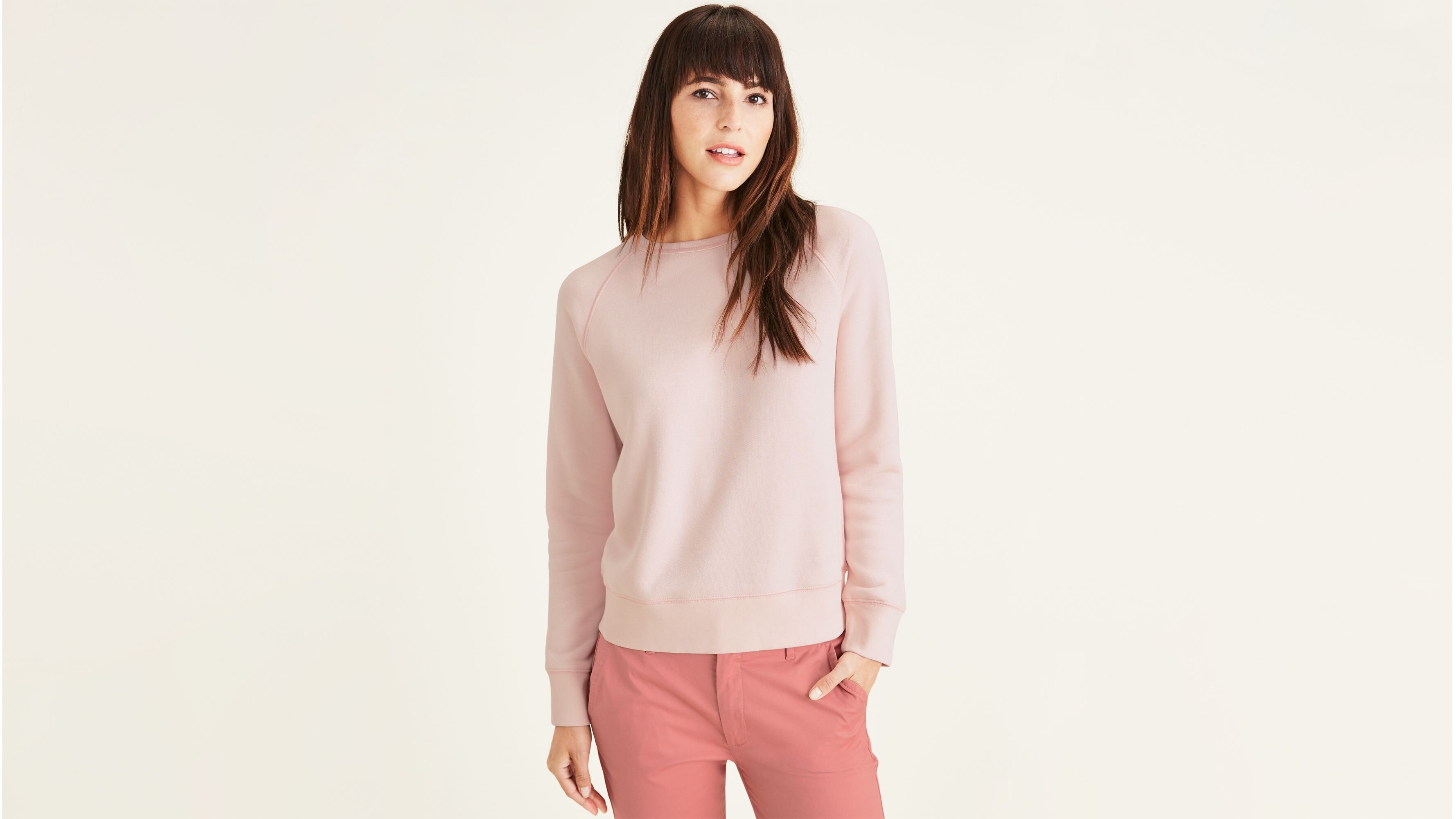 Icon Yuvarlak Yaka Pembe Sweatshirt