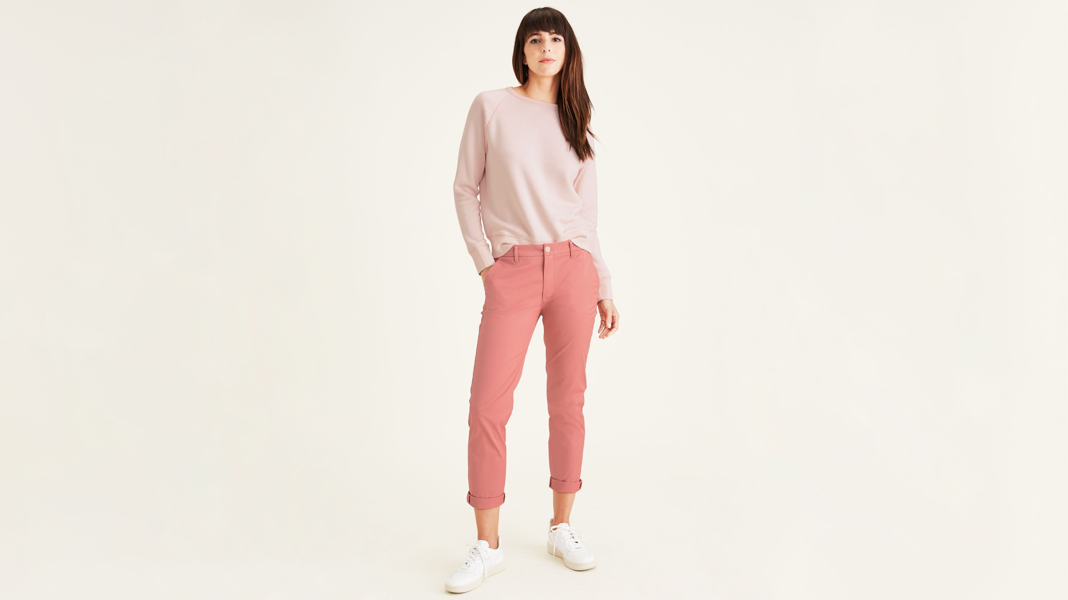 Icon Yuvarlak Yaka Pembe Sweatshirt