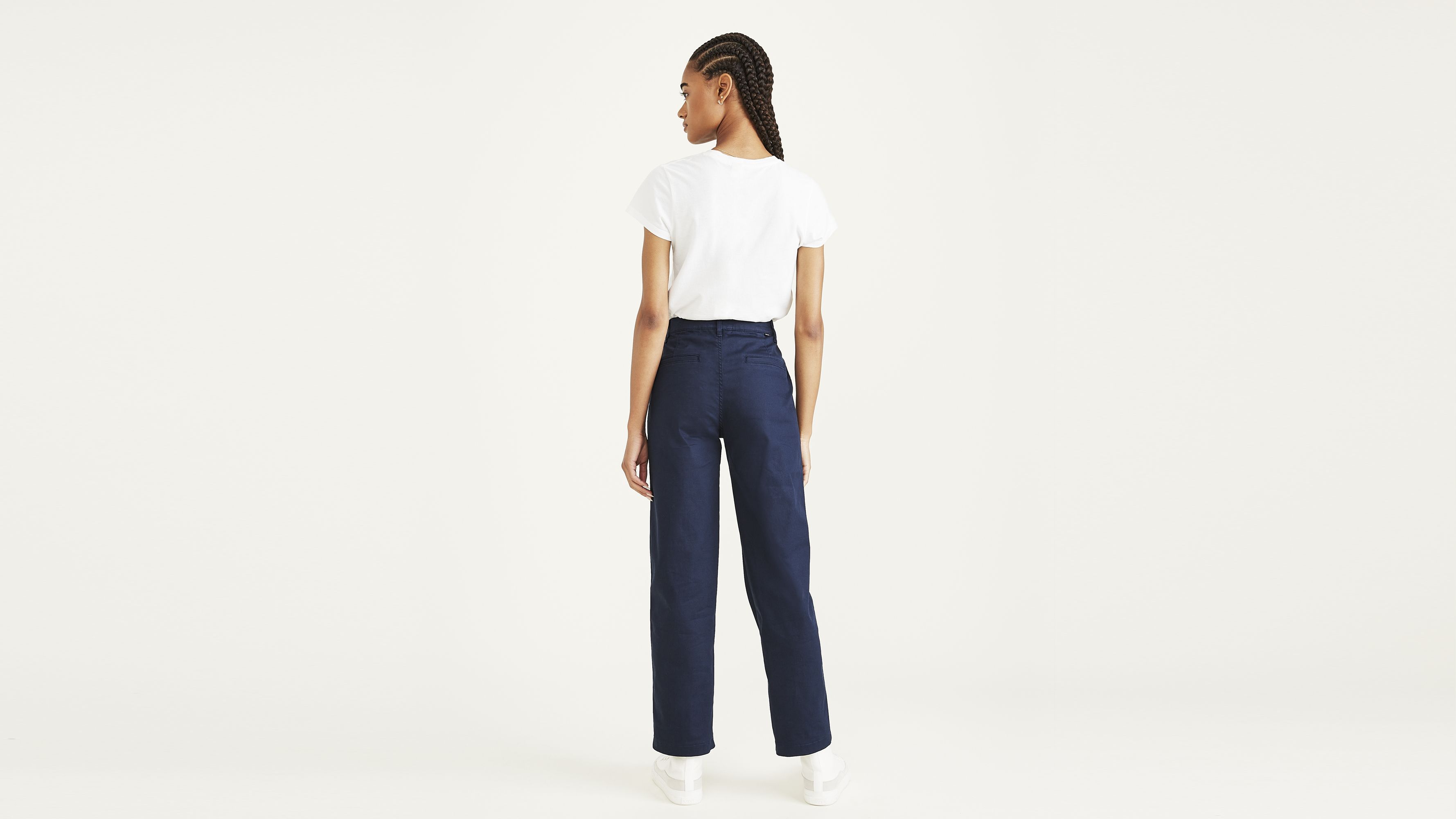 High Waisted Chino Straight Fit Pantolon
