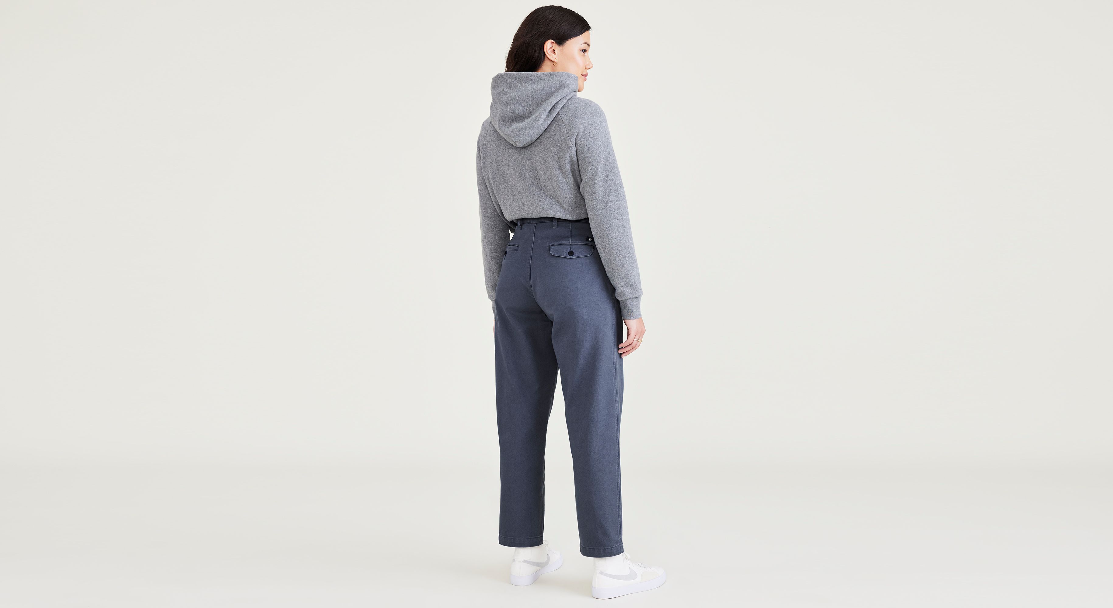 High Waist Pleated Original Khaki Tapered Fit