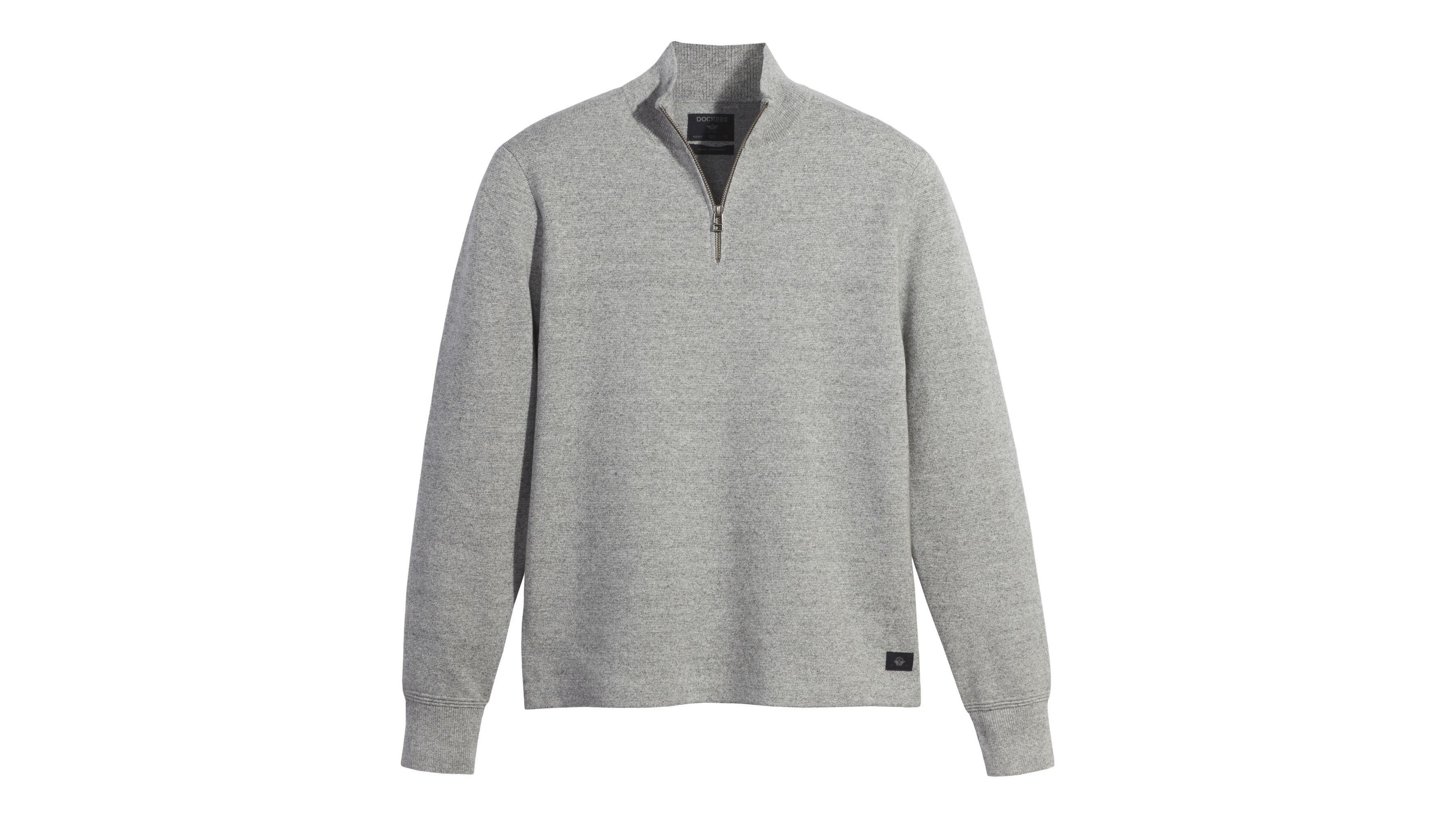 1/4 Fermuarlı Gri Kazak