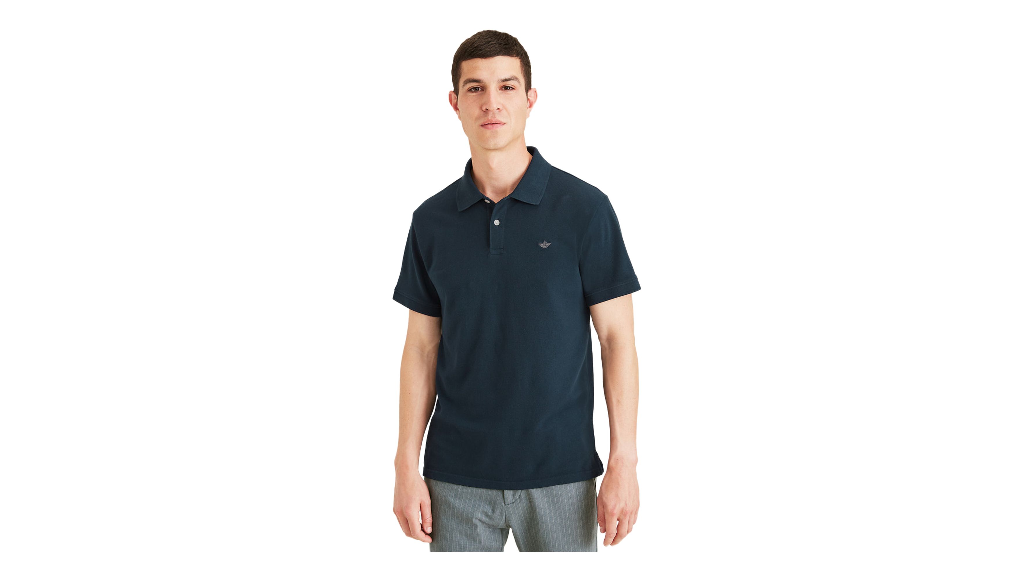 Rib Collar Lacivert Polo Tişört