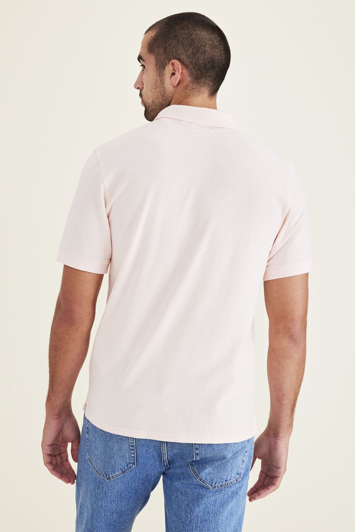Rib Collar Pembe Polo Tişört