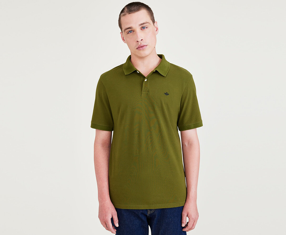 Rib Collar Yeşil Polo Tişört