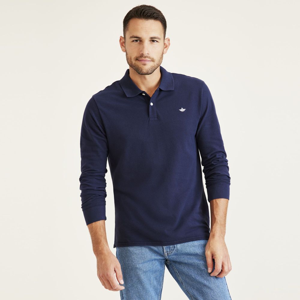 Uzun Kollu Lacivert Polo