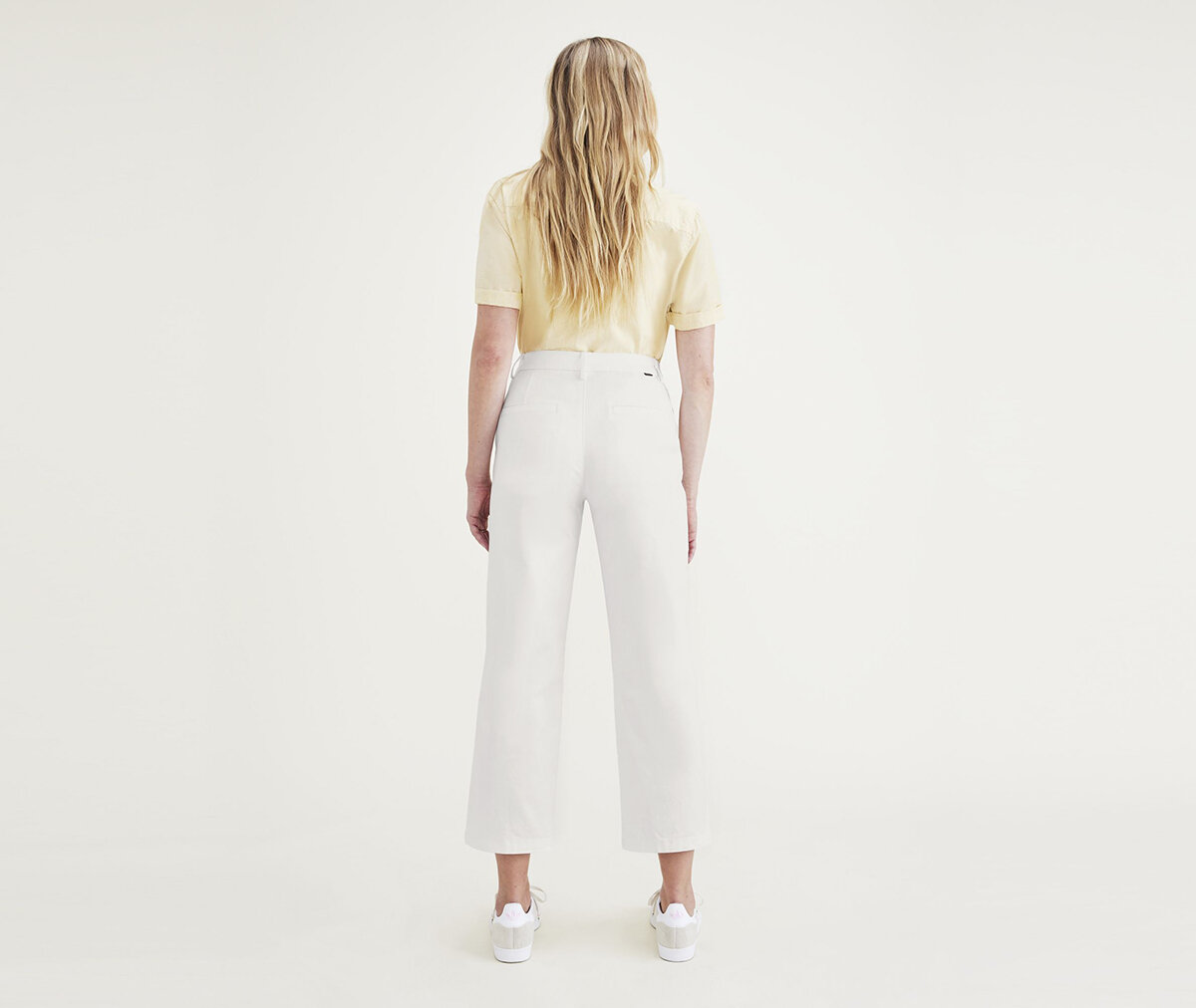 High Waist Weekend Chino Beyaz Straight Fit Pantolon