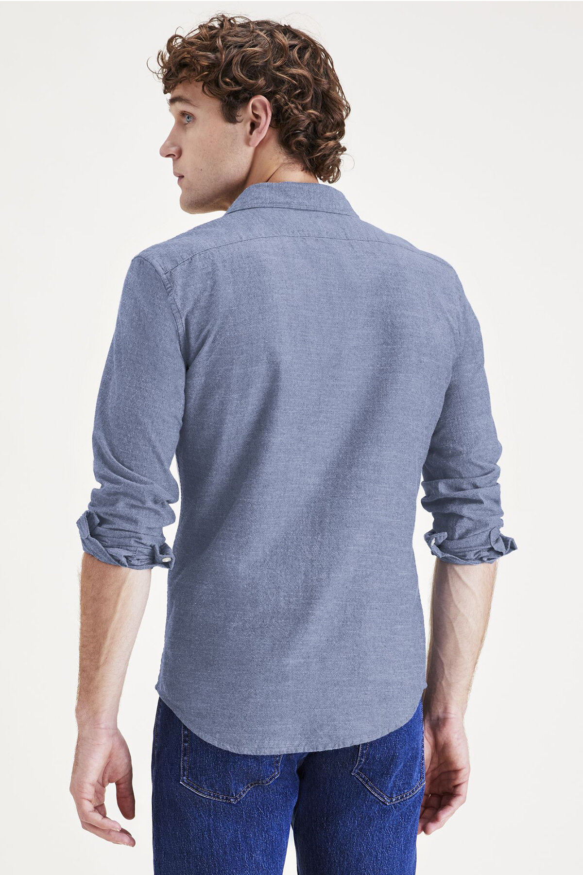 Casual Mavi Gömlek, Slim Fit