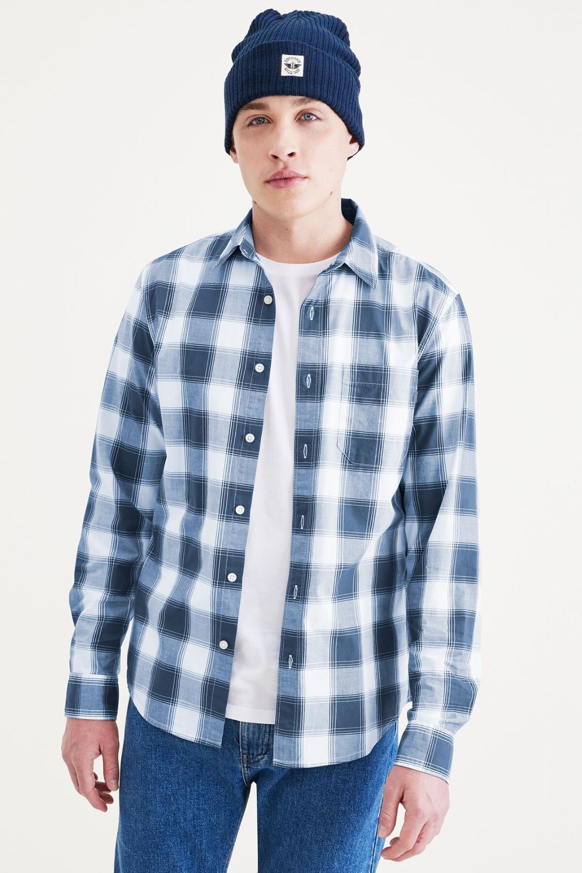 Casual Mavi Gömlek, Slim Fit