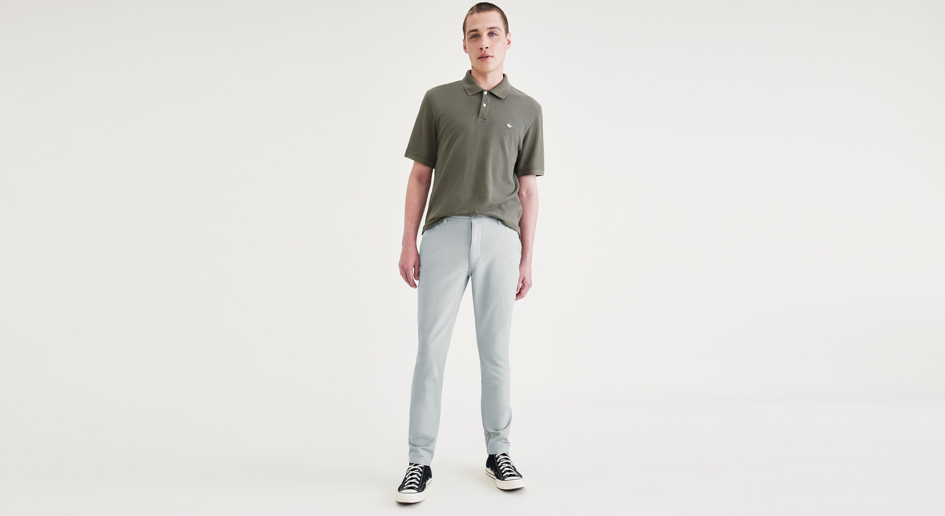 Smart 360 Comfort Knit Gri Skinny Fit Chino Pantolon