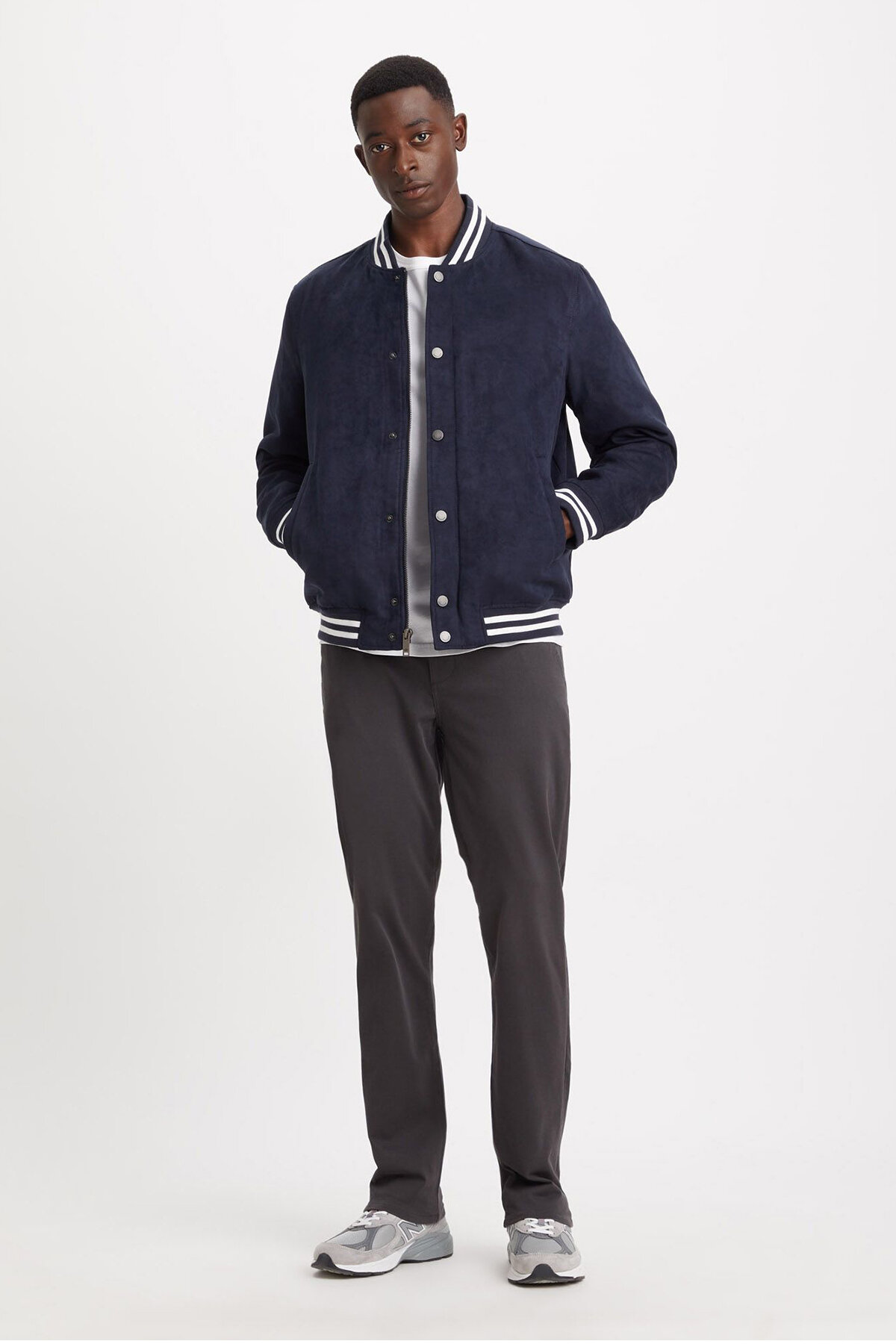 Microduede Varsity Lacivert Bomber Mont
