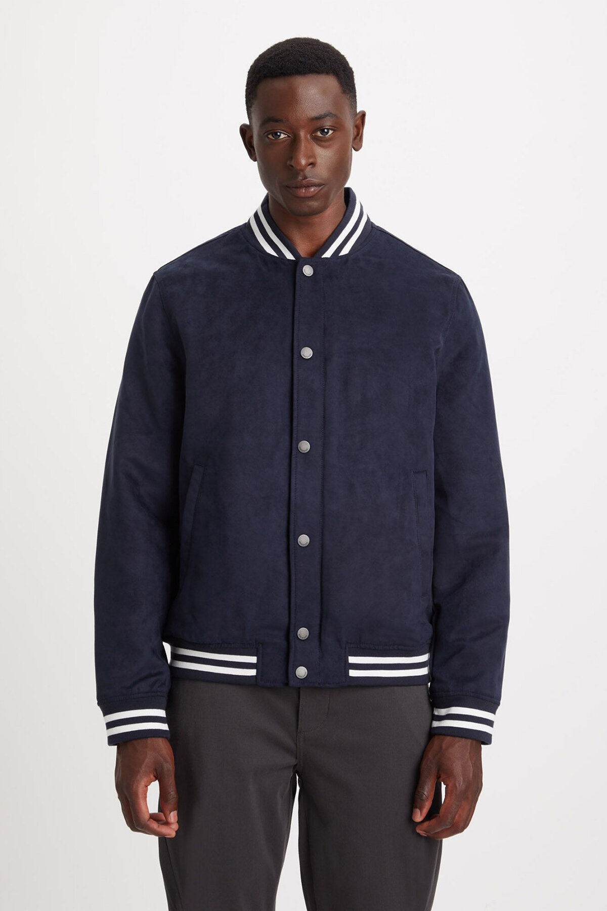 Microduede Varsity Lacivert Bomber Mont