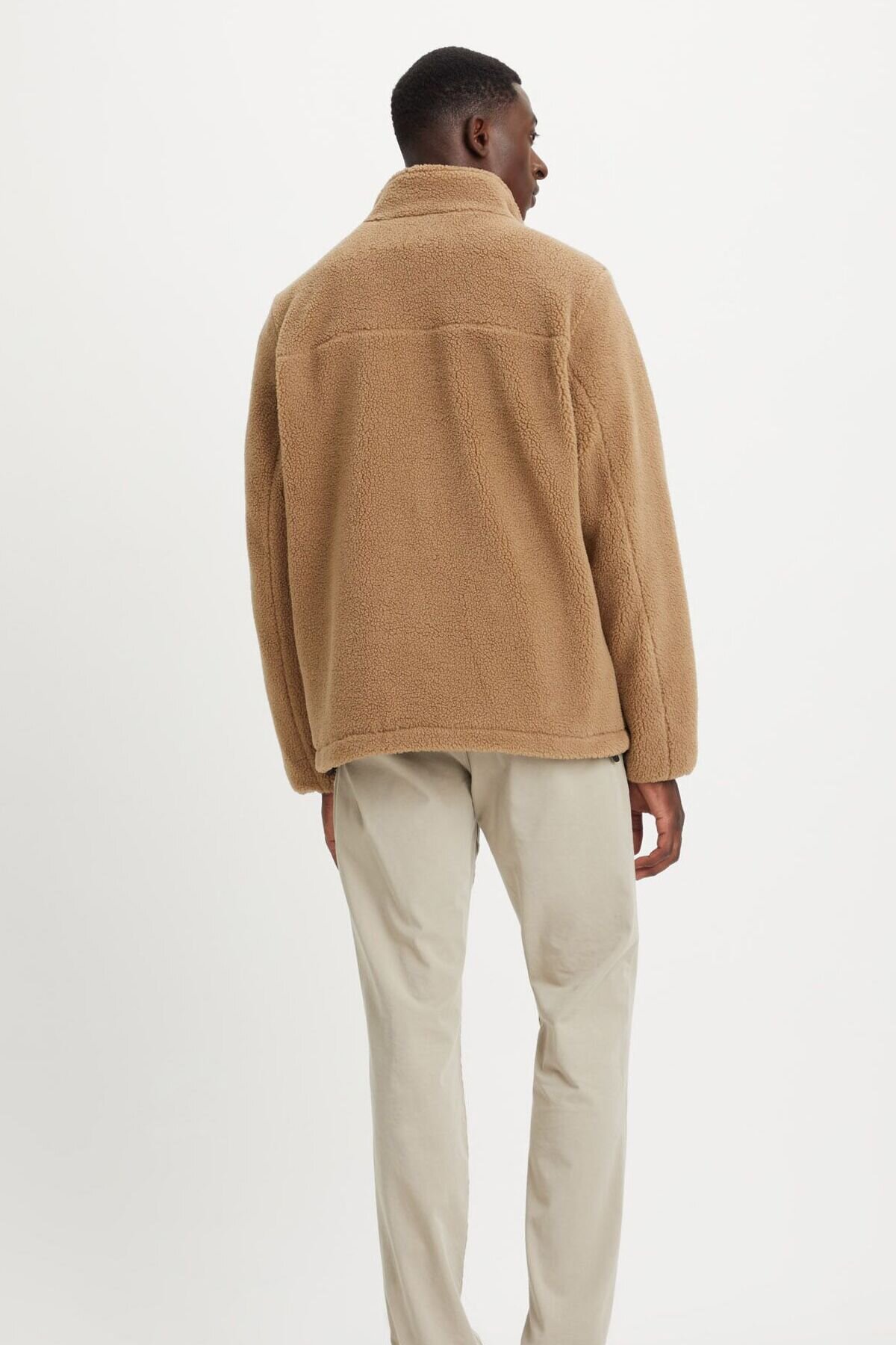 Faux Sherpa Zip Up Ceket