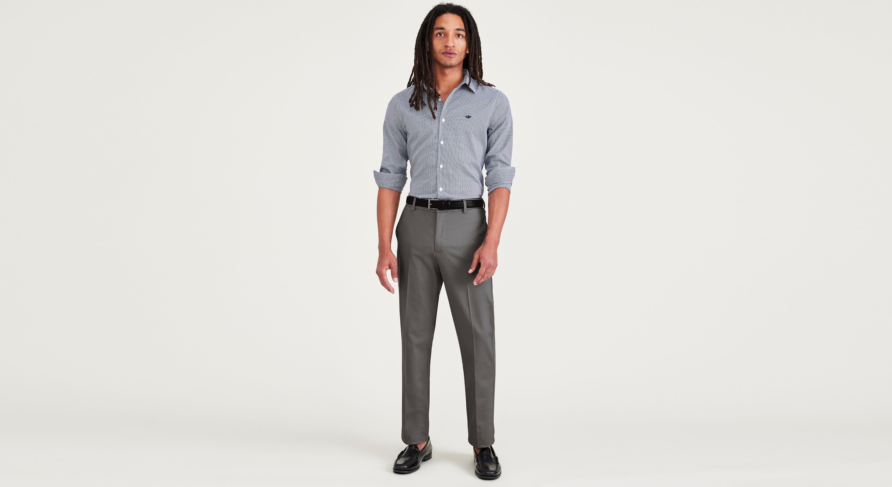 Signature Stain Defender Creased Slim Fit Pantolon