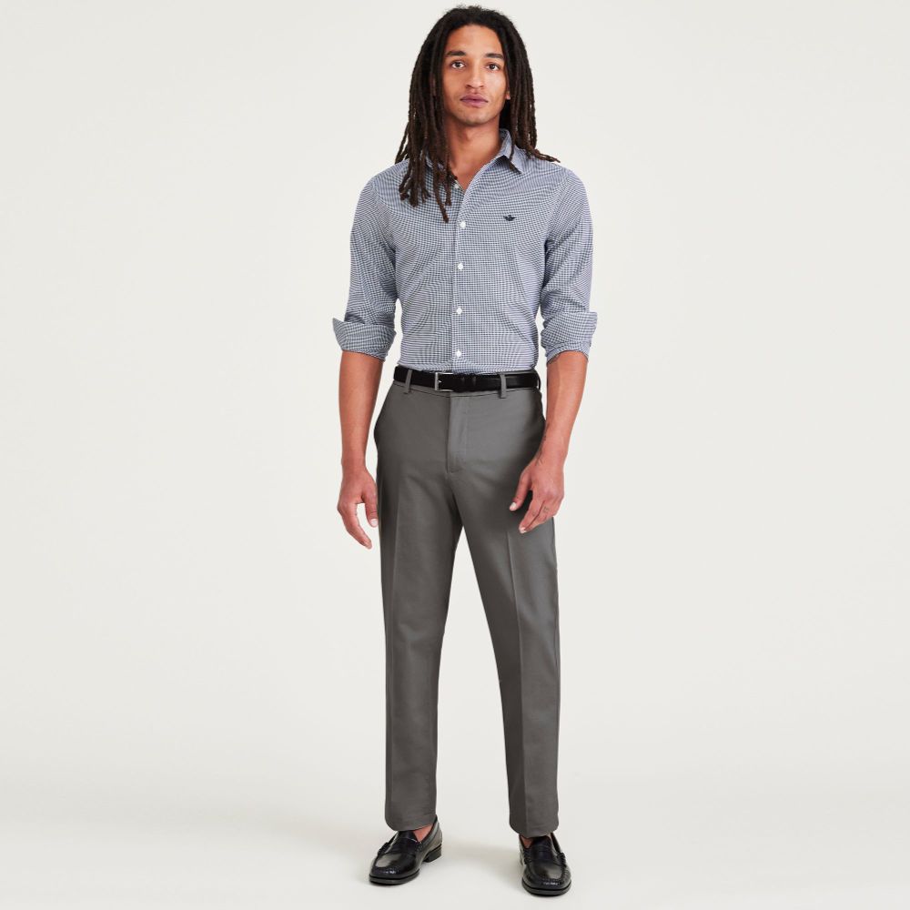 Signature Stain Defender Creased Slim Fit Pantolon