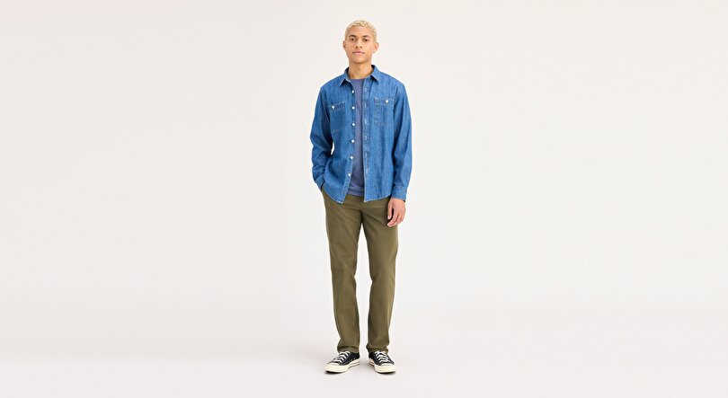 Smart 360 Flex Koyu Yeşil Ultimate Slim Fit Chino Pantolon