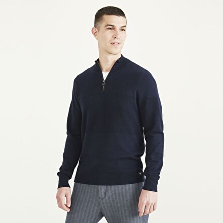 1/4 Fermuarlı Lacivert Kazak