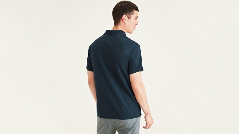 Rib Collar Lacivert Polo Tişört