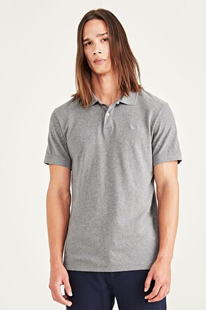 Rib Collar Gri Polo Tişört