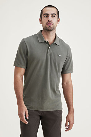 Rib Collar Yeşil Polo Tişört