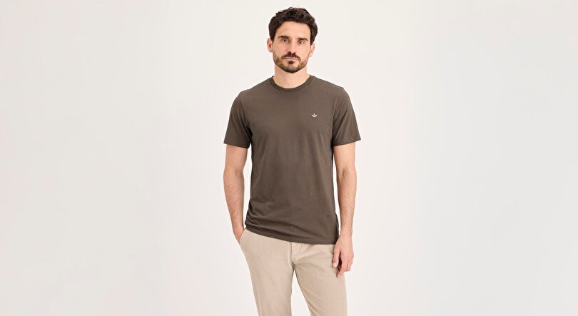 Yuvarlak Yaka Kahverengi Tişört