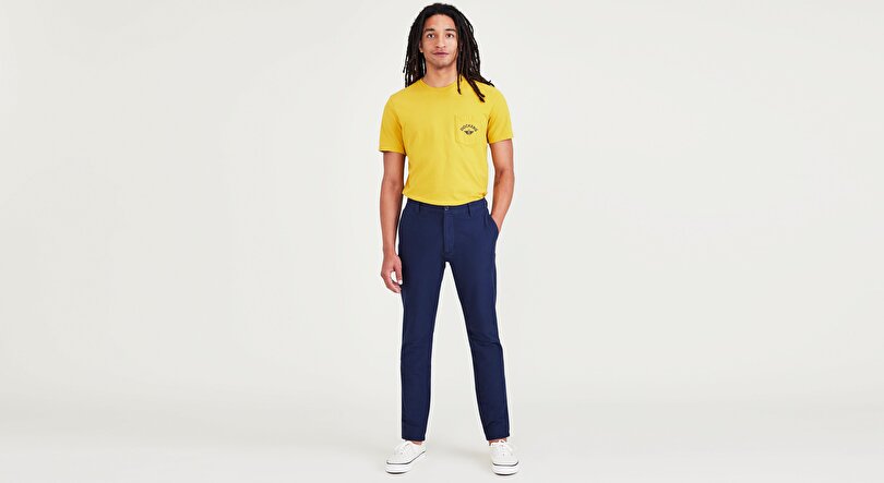 Smart 360 Comfort Knit Lacivert Skinny Fit Chino Pantolon