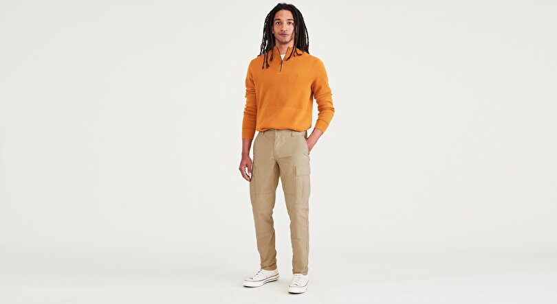 Cargo Bej Slim Tapered Pantolon