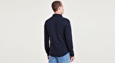 Smart 360 Knit Button Up Lacivert Gömlek
