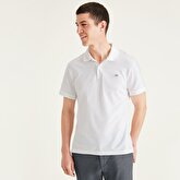 Rib Collar Beyaz Polo Tişört