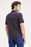 Rib Collar Kahverengi Polo Tişört