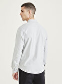 Smart 360 Knit Button Up Gri Gömlek