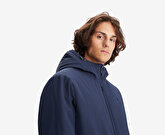 Poly Arctic Cloth Hooded Jacket With Soft Sherpa Lining Lacivert Mont