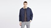 Channel Quilted Bomber Lacivert Ceket Mont