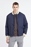 Channel Quilted Bomber Lacivert Ceket Mont