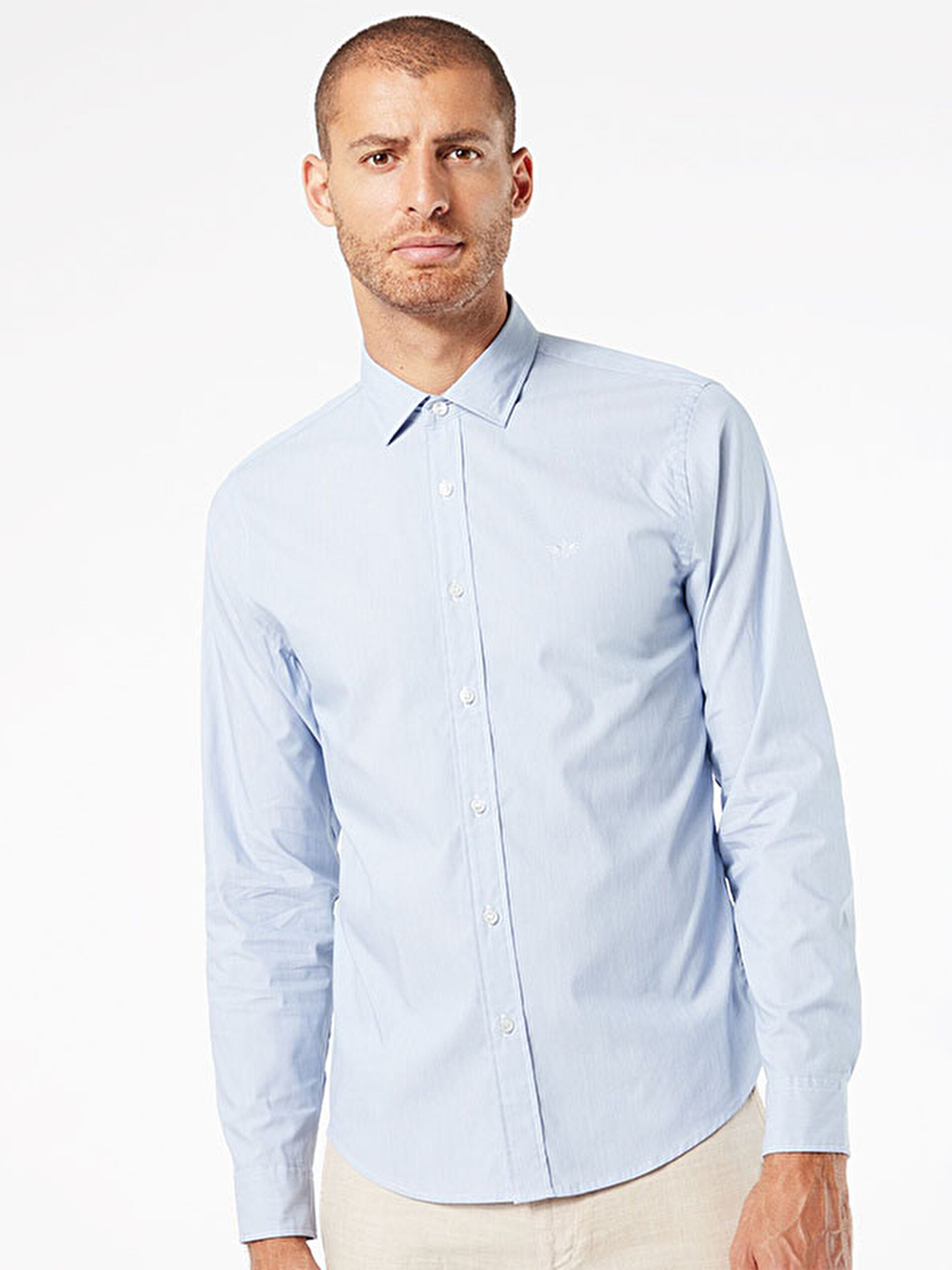 Refined Poplin Mavi Gömlek