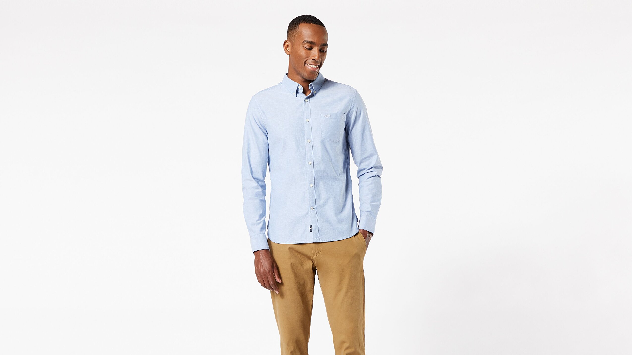 Slim Fit 2 Button Collar Erkek Gömlek