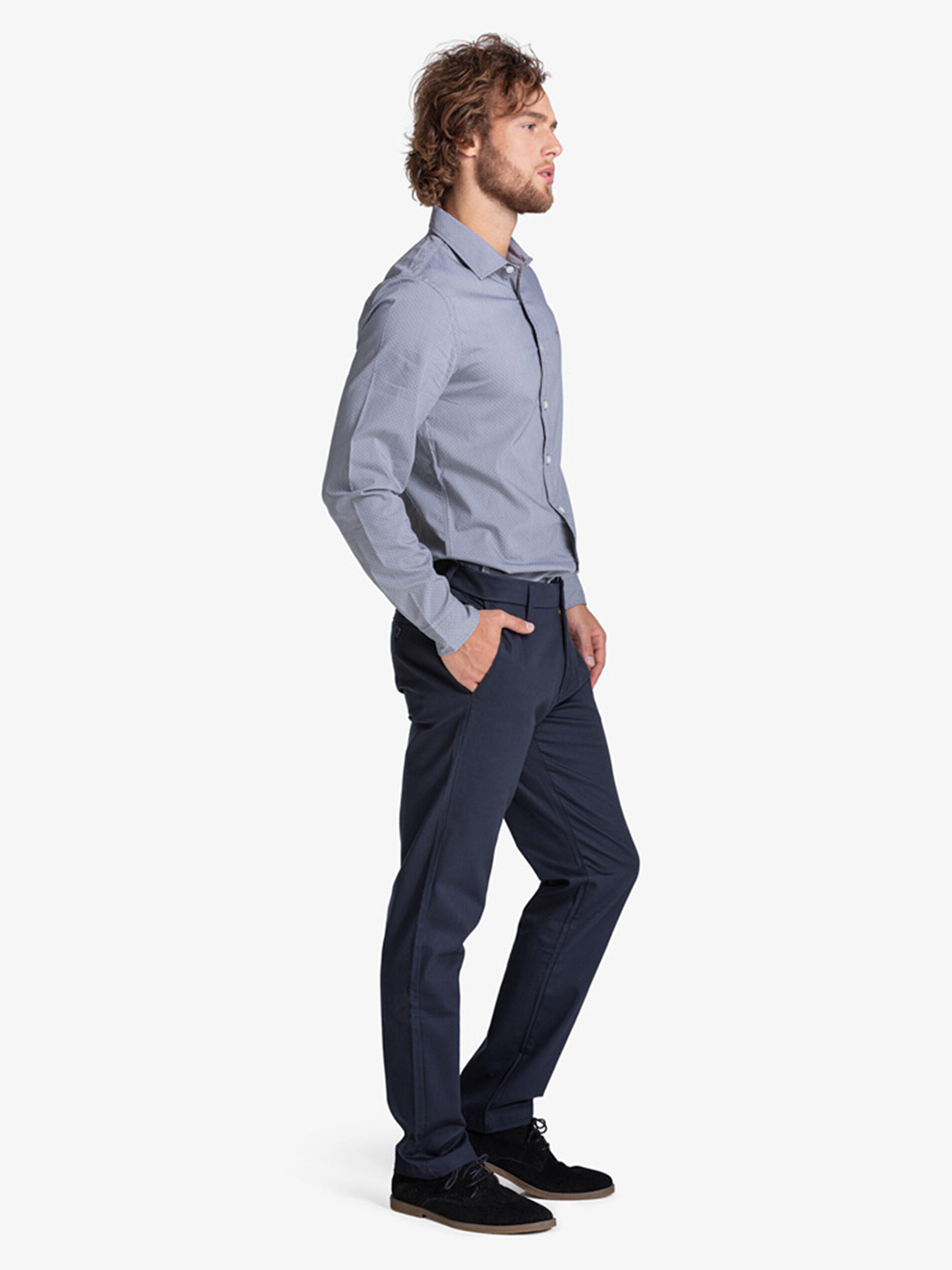 Signature Creaseless Lacivert Slim Fit Pantolon