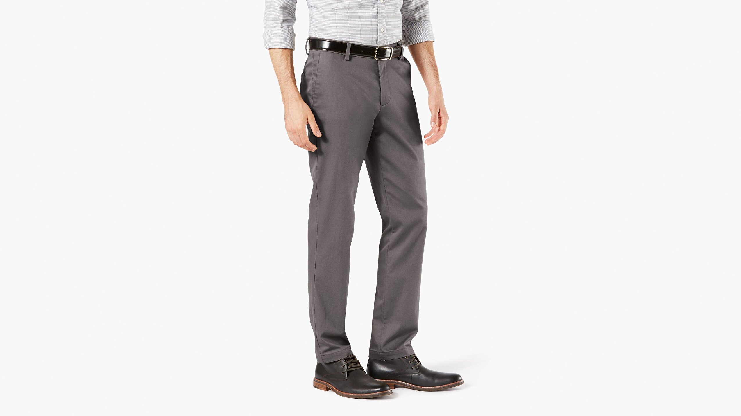 Signature Creaseless Gri Slim Fit Pantolon
