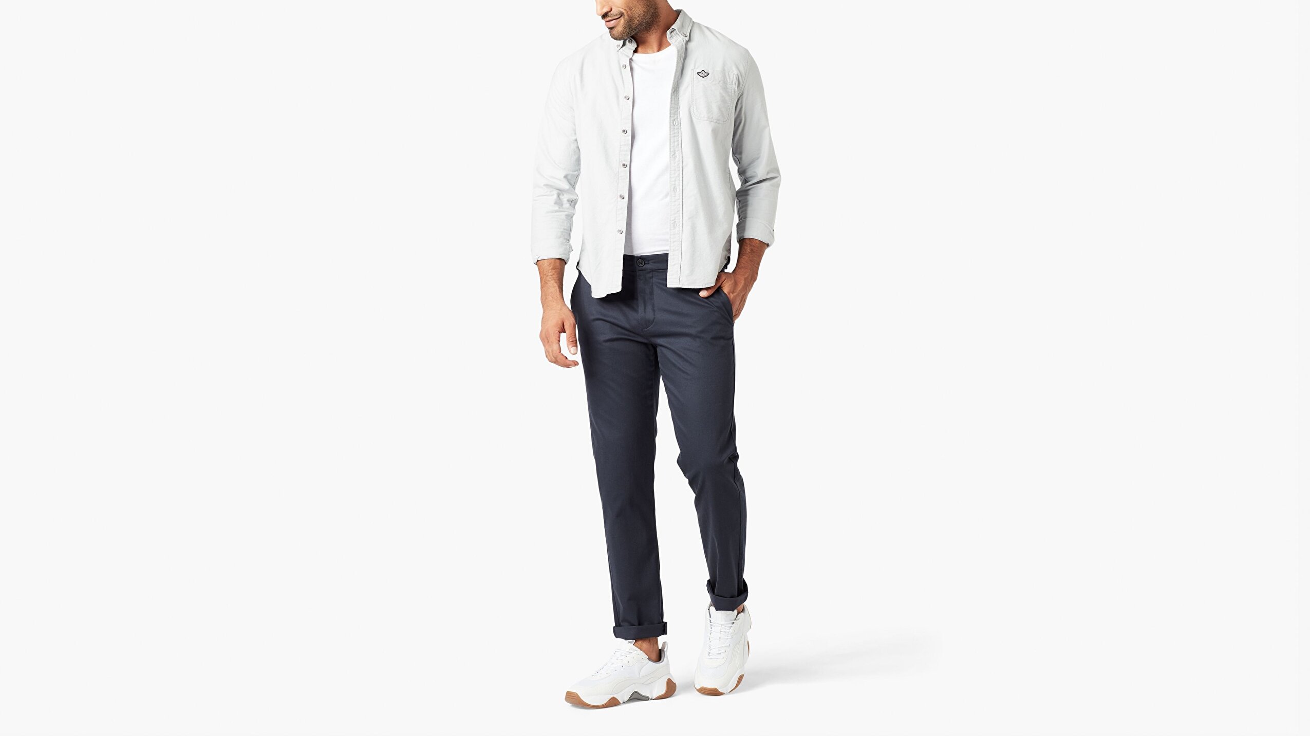 Signature Creaseless Lacivert Slim Fit Pantolon