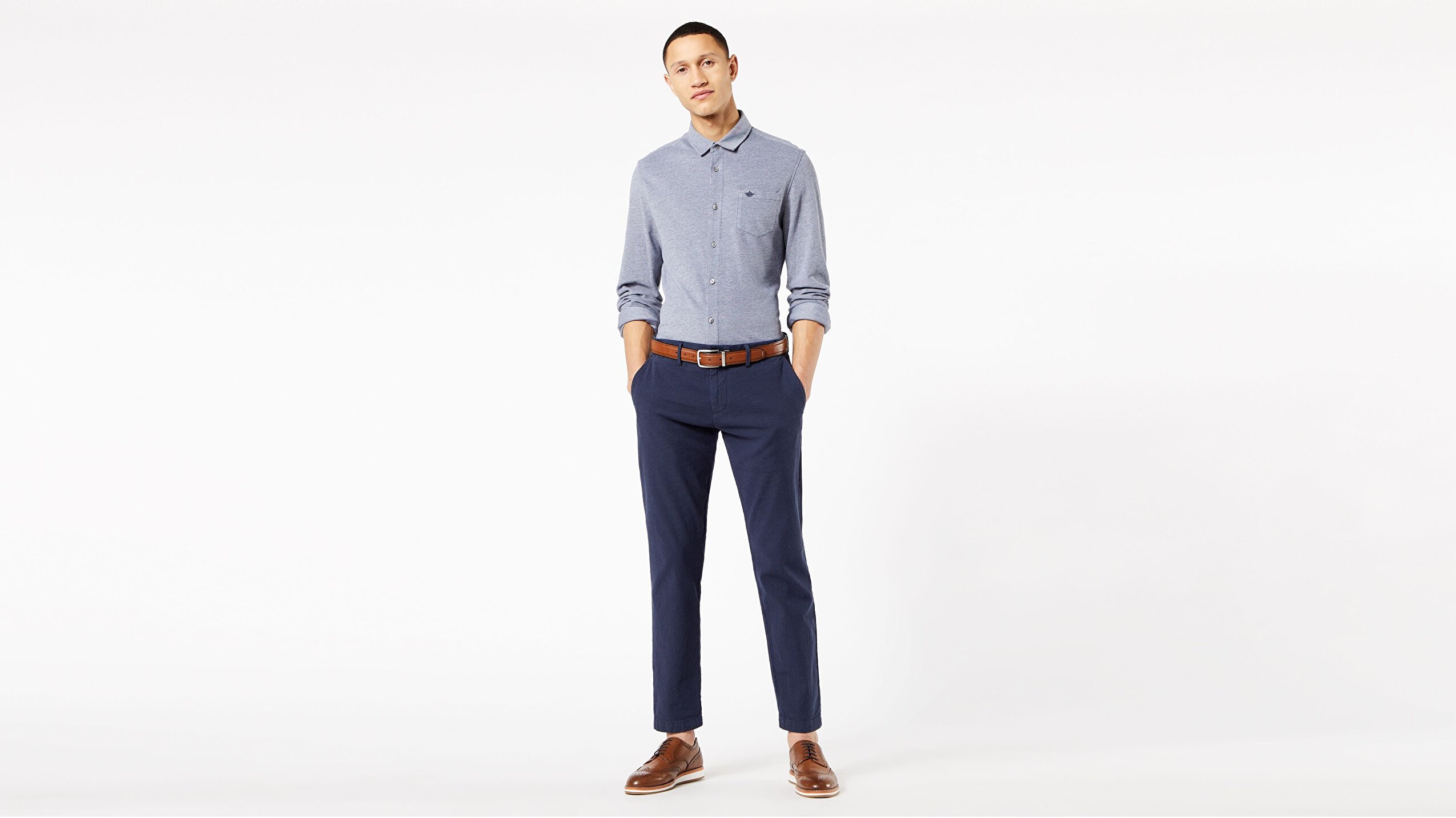Chino Tapered Fit - Dobby Pantolon