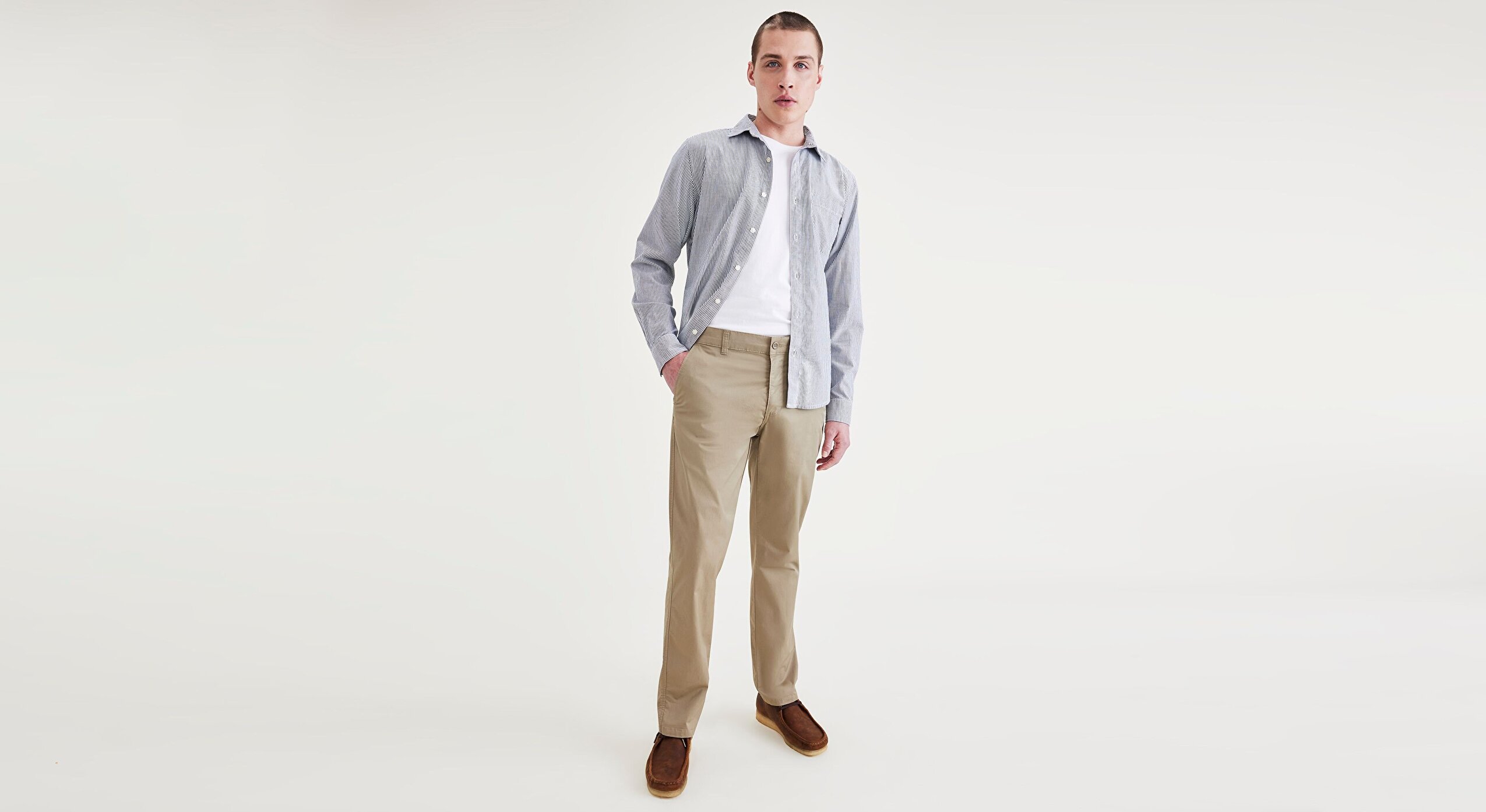 Smart 360 Flex Bej Ultimate Slim Fit Chino Pantolon, Lightweight