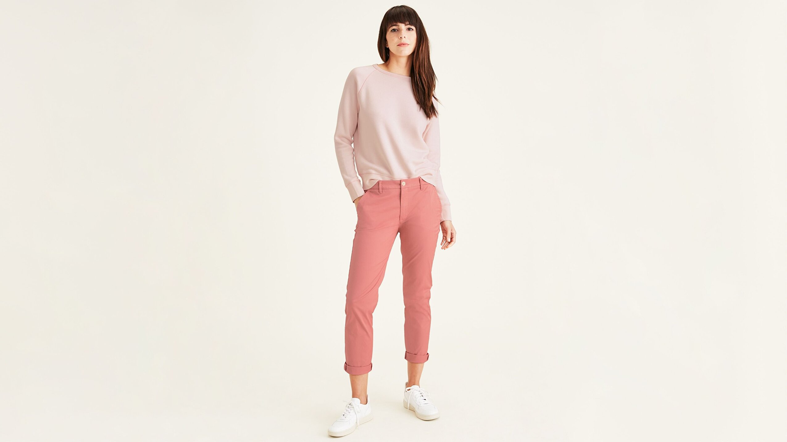 Icon Yuvarlak Yaka Pembe Sweatshirt