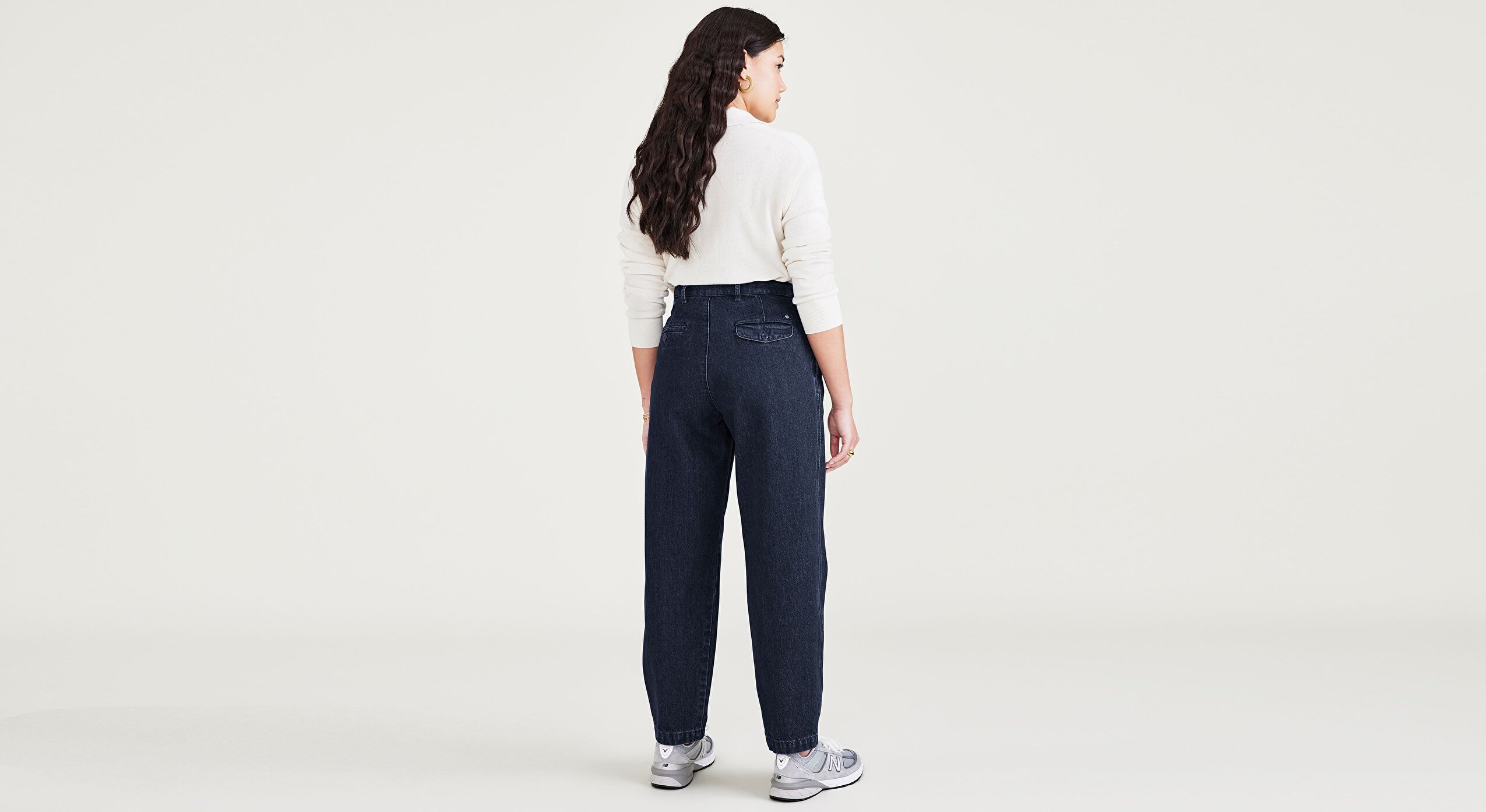 High Waist Pleated Original Khaki Tapered Pantolon