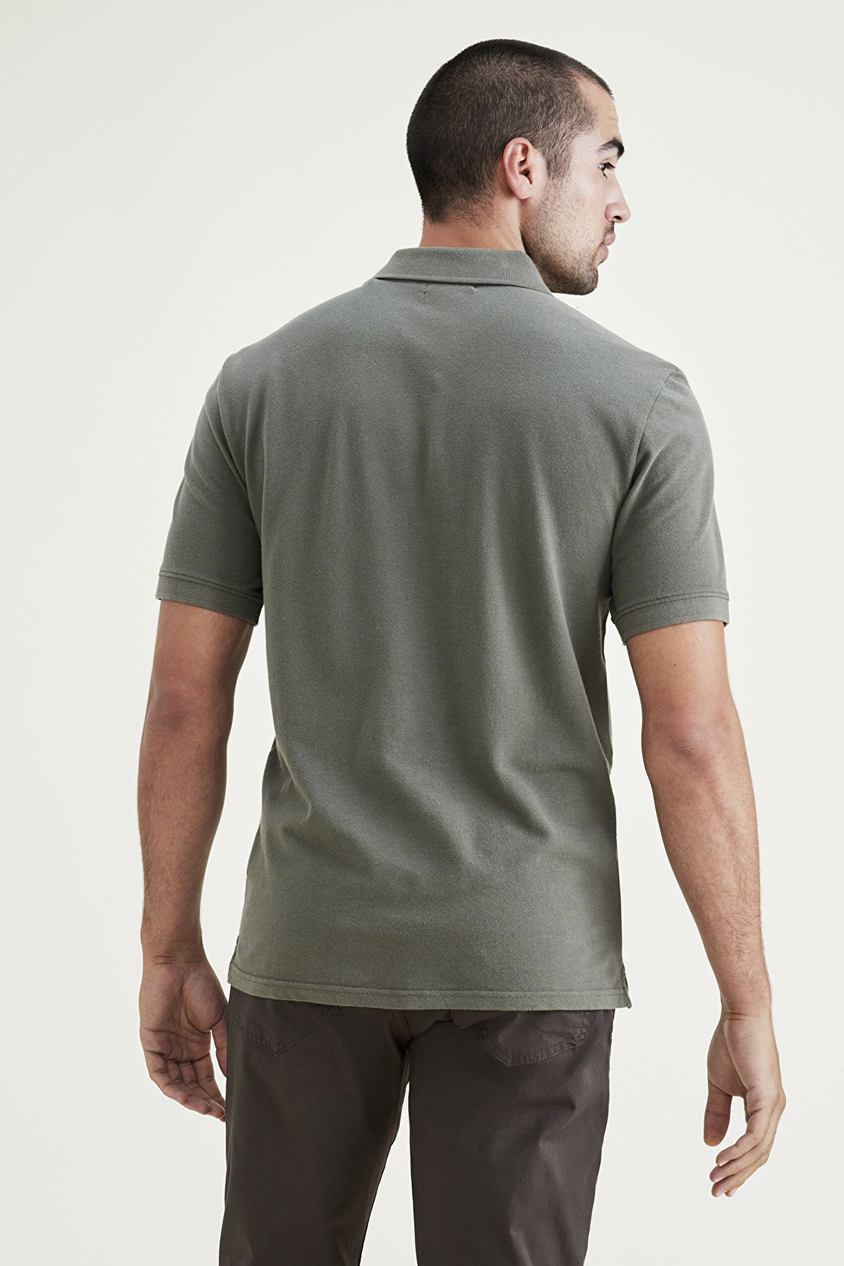 Rib Collar Yeşil Polo Tişört